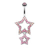 Orions Midnight Star Dangly Navel Ring - Dangling Belly Ring. Navel Rings Australia.