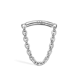 Single Chain Drape Threaded Stud Earring by Maria Tash in 14K White Gold
