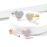 Infinite Love Heart Body Jewellery with Rose Gold Plating. Labret, Monroe, Tragus and Cartilage Earrings.