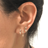 Scallop Set Round Diamond and Pear Trinity Orbital Earring by Maria Tash in Rose Gold