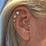 Diamond Star Earstud by Maria Tash in 18K Yellow Gold. Butterfly Stud.