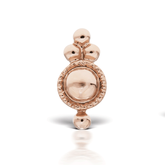 Four Ball Trinity Earring by Maria Tash in 14K Rose Gold. Flat Stud.