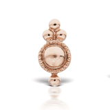 Four Ball Trinity Earring by Maria Tash in 14K Rose Gold. Flat Stud.