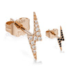 Lightning Bolt Diamond Earring by Maria Tash in 14K Rose Gold. Butterfly Stud.