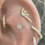Authentic Diamond Web Earring by Maria Tash in 14K Rose Gold. Flat Stud. - Earring. Navel Rings Australia.