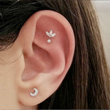 Diamond Moon Earstud by Maria Tash in 18K Rose Gold. Butterfly Stud. - Earring. Navel Rings Australia.