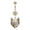 The Mau Egyptian Cat Belly Ring with Gold Plating