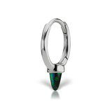 Single Short Opal Spike Non-Rotating Clicker by Maria Tash in White Gold