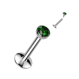 Titanium Flat Back Gem Body Jewellery. Internally Threaded Flat Back Stud. 16g or 18g