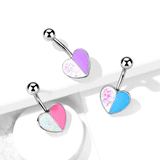 Split Enamel Heart Belly Bar