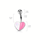 Split Enamel Heart Belly Bar