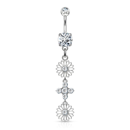 Uniting Daisy Chain Belly Ring - Dangling Belly Ring. Navel Rings Australia.