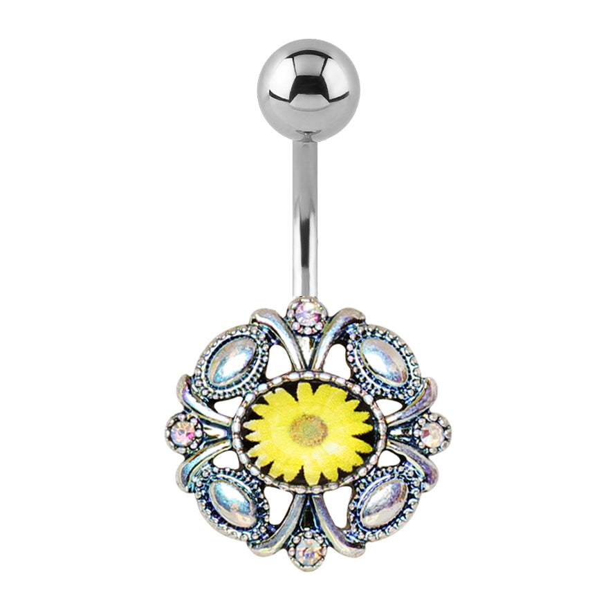 Farmers Market Frenzy Belly Bar - Fixed (non-dangle) Belly Bar. Navel Rings Australia.