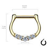 Quinque Septum Ring in 14K White Gold - Septum. Navel Rings Australia.