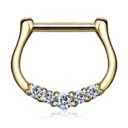 Quinque Septum Ring in 14K Yellow Gold - Septum. Navel Rings Australia.