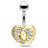 Vous et Moi Lovers Belly Bar with Gold Plating
