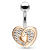 Vous et Moi Lovers Belly Bar with Rose Gold Plating
