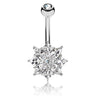 Lozzies' Floral Belly Bar - Fixed (non-dangle) Belly Bar. Navel Rings Australia.