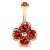 Red Clover Navel Bar with Gold Plating