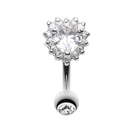 Dramatic Heart Reverse Navel Ring - Reverse Top Down Belly Ring. Navel Rings Australia.