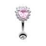 Dramatic Heart Reverse Navel Ring - Reverse Top Down Belly Ring. Navel Rings Australia.