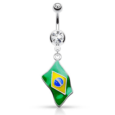Around the World Flag Belly Rings - Dangling Belly Ring. Navel Rings Australia.