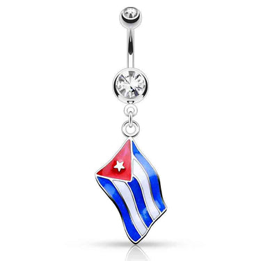Around the World Flag Belly Rings - Dangling Belly Ring. Navel Rings Australia.