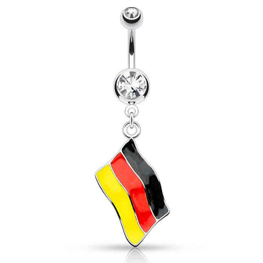 Around the World Flag Belly Rings - Dangling Belly Ring. Navel Rings Australia.