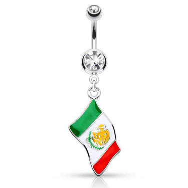 Around the World Flag Belly Rings - Dangling Belly Ring. Navel Rings Australia.