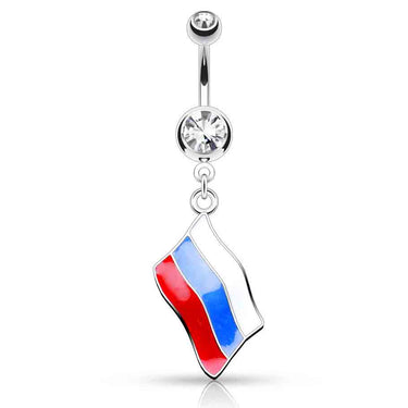 Around the World Flag Belly Rings - Dangling Belly Ring. Navel Rings Australia.