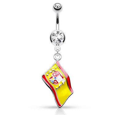 Around the World Flag Belly Rings - Dangling Belly Ring. Navel Rings Australia.