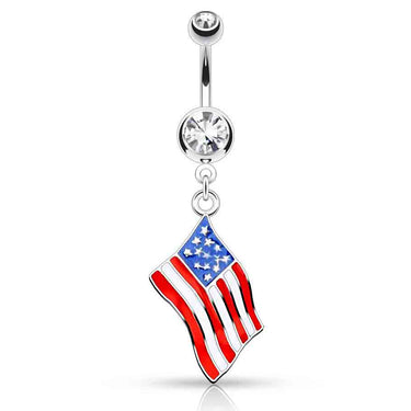 Around the World Flag Belly Rings - Dangling Belly Ring. Navel Rings Australia.