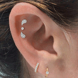 Diamond Paisley Threaded Stud by Maria Tash in 14K Yellow Gold. Flat Stud.