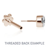 Threaded Heart Earring by Maria Tash in 14K Rose Gold. Flat Stud. - Earring. Navel Rings Australia.