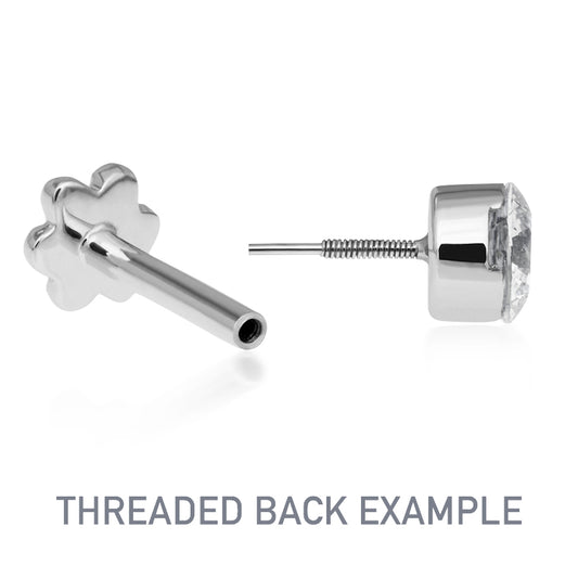 Threaded Star Earring by Maria Tash in 14K White Gold. Flat Stud. - Earring. Navel Rings Australia.