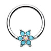Turquosien Daisy Captive Belly Ring