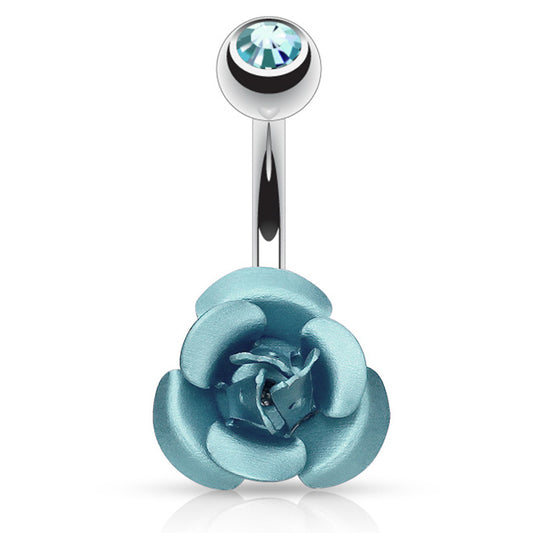 3D Metallic Rosé Belly Bars - Basic Curved Barbell. Navel Rings Australia.