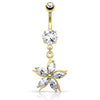 Antoinetta Daisy Petal Belly Ring with Gold Plating