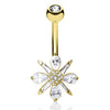 Wild Baguette Bloom Belly Bar with Gold Plating
