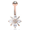Wild Baguette Bloom Belly Bar with Rose Gold Plating