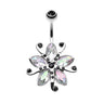Lily Bloom Navel Ring - Fixed (non-dangle) Belly Bar. Navel Rings Australia.