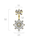 Baguette Fusion Belly Ring - Fixed (non-dangle) Belly Bar. Navel Rings Australia.