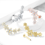 Gaillardia Chain Body Jewellery with Rose Gold Plating. Labret, Monroe, Tragus and Cartilage Earrings.
