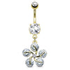 Marazzo Flower Belly Dangle in Gold