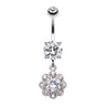 Flowers in Prague Belly Dangle - Dangling Belly Ring. Navel Rings Australia.
