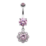 Flowers in Prague Belly Dangle - Dangling Belly Ring. Navel Rings Australia.