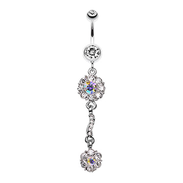 Blossom Journey Belly Button Ring - Dangling Belly Ring. Navel Rings Australia.