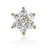 Diamond Flower Earring by Maria Tash in 18K Yellow Gold. Flat Stud. - Earring. Navel Rings Australia.