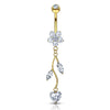Love Vine Belly Ring in 14K Yellow Gold