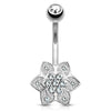 Sugar Daisy Belly Ring in 14K White Gold